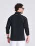 Men's Black Solid Stand Collar Jacket