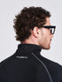 Men's Black Solid Stand Collar Jacket