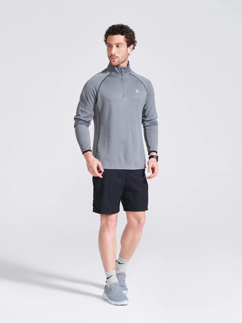Men's Grey Solid Stand Collar Jacket