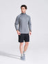 Men's Grey Solid Stand Collar Jacket