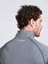 Men's Grey Solid Stand Collar Jacket