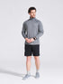 Men's Grey Solid Stand Collar Jacket