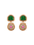 Traditional Gold Jewelry Set with Green and Red Stones