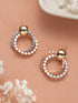 Anti-Tarnish Silver & Rose Plated Hammered Circular Hoop Earrings
