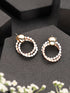 Anti-Tarnish Silver & Rose Plated Hammered Circular Hoop Earrings