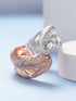 Anti-Tarnish Dual Tone Rose Gold Leaf Shaped Cuff Kada bracelet