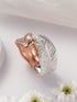 Anti-Tarnish Dual Tone Rose Gold Leaf Shaped Cuff Kada bracelet