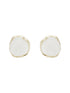 Elegant White Stone Pendant Necklace & Earrings Set