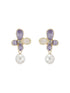 Floral Butterfly Pearl Pendant Necklace & Earrings Set