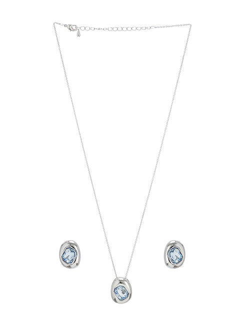 Shine with Elegance Blue Pendant & Earrings Set
