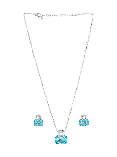 Trendy Rectangular Blue Pendant eye-catching design