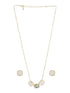 Elegant Square Stone Pendant Necklace & Earrings Set