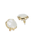 Elegant White Stone Pendant Necklace & Earrings Set