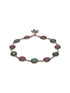 Set of 2 Silver Oxidised Ruby Red & Green Stone Studded Minimal Bridal Dailywear Anklet Payal