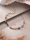 925 Silver Navratna Natural Gemstones Studded Handmade Minimal Delicate Charms Adjustable Bracelet