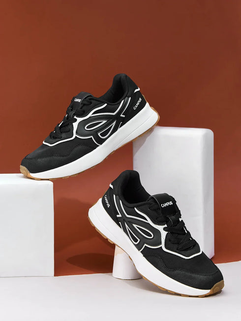 REEGO Black Men's Sneakers