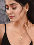 Gold Plated Ruby Studded Floral Locket jewellery Set