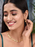 Gold Plated AD Studded Triangle shaped Handcrafted Necklace Jewellery Set