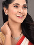 Gold Plated Black & White AD Studded & Beaded Mangalsutra Earrings