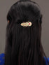 Gold Plated Peacock French Barrette Hair Claw Clip