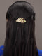 Gold Plated Red & Green Peacock Hair Claw Clip