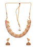 Gold Plated Kemp stone studded Pearl Beaded elephant motif Temple Jewellery Set