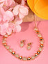 Gold Plated AD Studded Heart shaped Handcrafted Necklace Jewellery Set