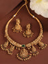Gold Plated Multi stone studded Pearl beaded Handcrafted Temple Jewellerey Set