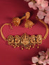 Gold Plated Multi stone studded Handcrafted Exquisite Temple Lakshmi ji & Peacock Design Jewellery Set