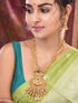 Gold Plated Kundan & Pearl studded Rajwadi Long Temple Necklace Jewellery Set