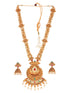 Gold Plated Kundan & Pearl studded Rajwadi Long Temple Necklace Jewellery Set