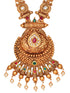 Gold Plated Kundan & Pearl studded Rajwadi Long Temple Necklace Jewellery Set