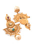 Antique Gold Plated Kundan studded Rajwadi Temple Pendant Jewellery Set