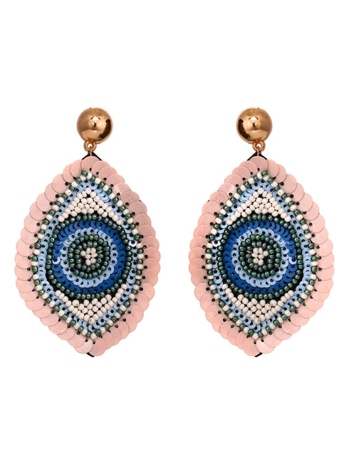 Blue & White Contemporary Dangler Earrings