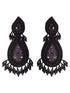 Black Contemporary Dropdown Earrings