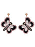 Black & Pink Contemporary Butterfly Earrings