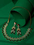 Gold Plated Red AD studded Chandelier Necklace Jewellery Set