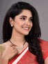 Gold Plated AD Studded & Black Beaded Handcrafted Mangalsutra Earrings