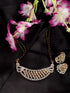 Gold Plated AD Studded & Black Beaded Handcrafted Mangalsutra Earrings