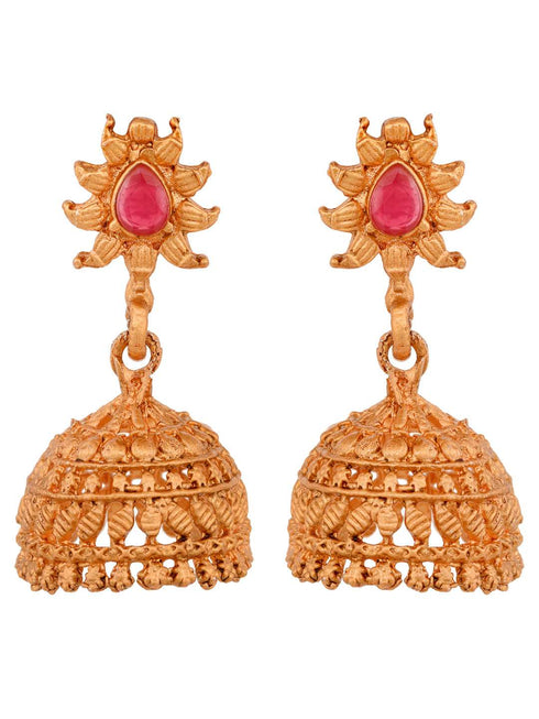 Gold Plated Grand South Indian Imitation Bridal combo Temple Jewellery Set