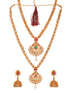 Gold Plated Grand South Indian Imitation Bridal combo Temple Jewellery Set