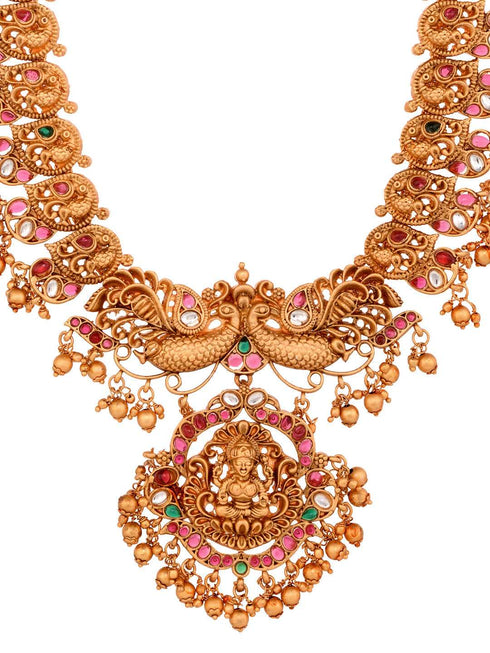 Gold Plated Gorgeous Saadhvi Combo Temple Jewellery Set