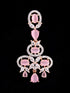 Contemporary Pink Diamond studded Necklace Earrings for women & Girls