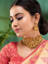 Gold Plated ADStudded Kempo Temple Radha Krishna Jewellery Set