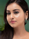Gold Plated Green Square Drop Earrings