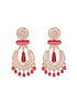 Rose Gold Plated Ruby AD studded Drop Earrings
