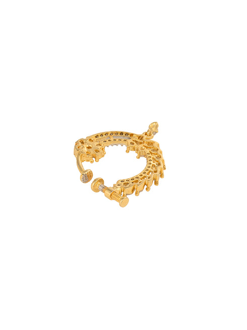 Gold plated AD studded Handcrafted Nose Ring