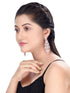 Rose Gold plated Leaf Design AD studded Earrings