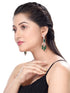 Rose Gold plated Green AD studded Drop Earrings