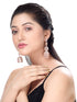 Rose Gold plated Bell shaped AD studded Jhumka Earrings